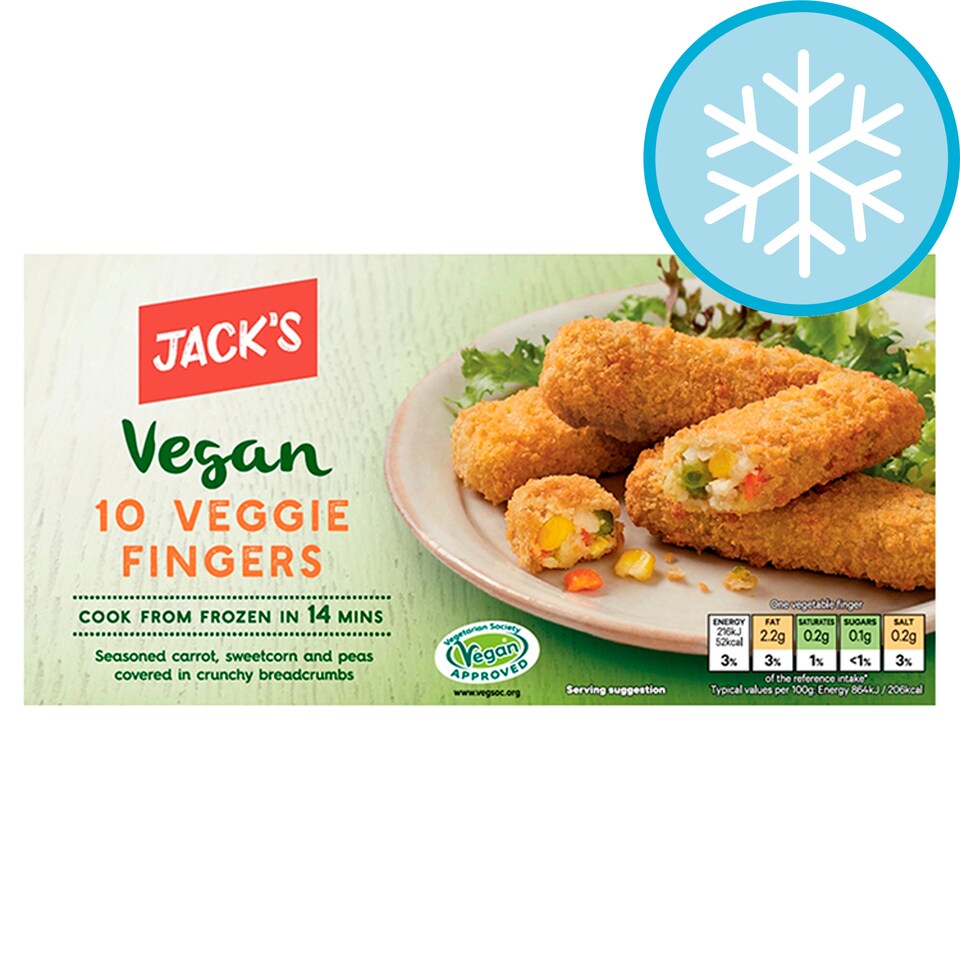 Jack's Vegan Veggie Fingers 10 Pack 282g