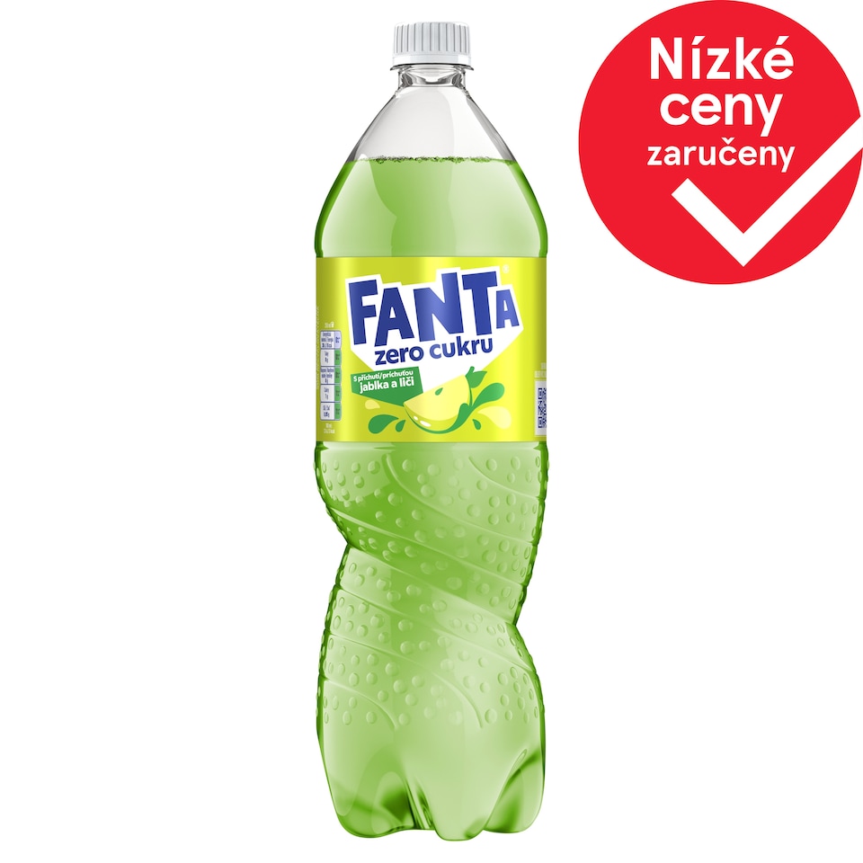 Fanta Zero cukru s příchutí jablka a liči 1,5l