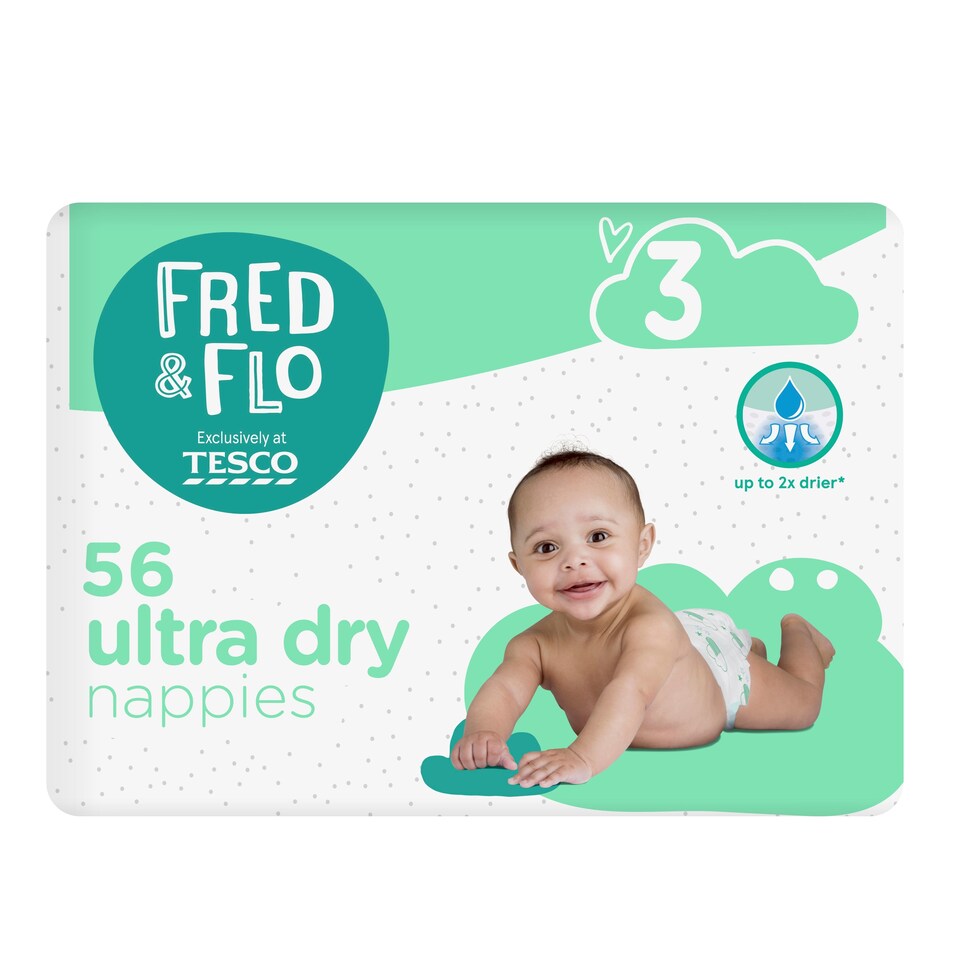 image 1 of Fred & Flo 56 Ultra Dry Nappies Size 3