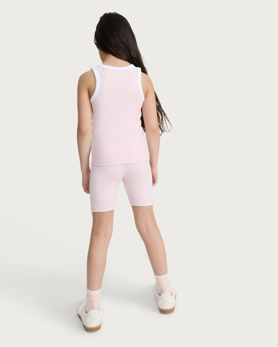 image 1 of F&F Girls 2-Pack Cotton Rich Ribbed Vests in Multi Pink