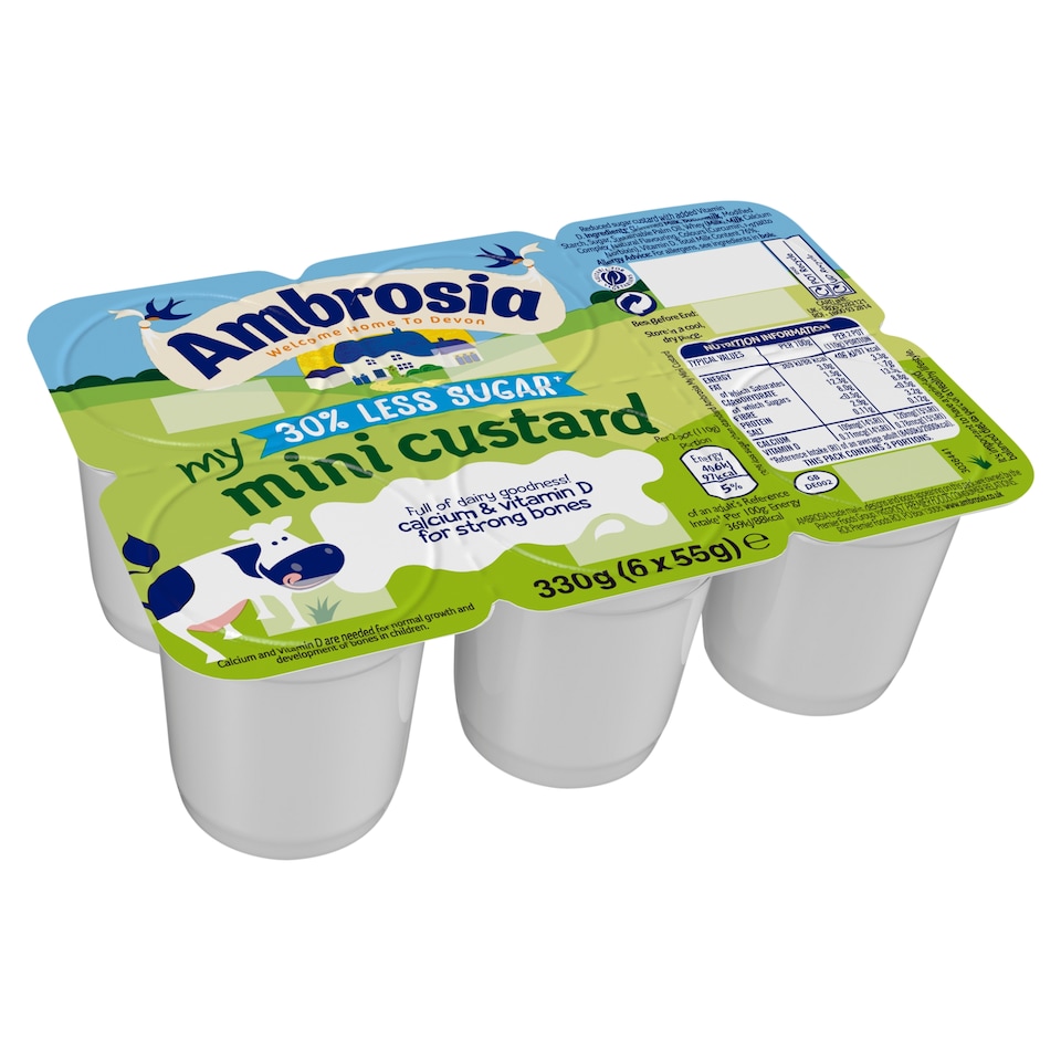 image 1 of Ambrosia Mini Custard 30% Less Sugar 6S 330G