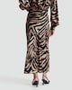 image 2 of F&F Satin Zebra Print Midi Skirt in Multi Brown