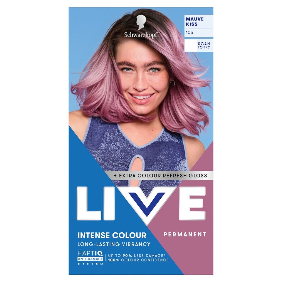 image 1 of Schwarzkopf LIVE Intense Colour 105 Mauve Kiss Permanent Hair Dye