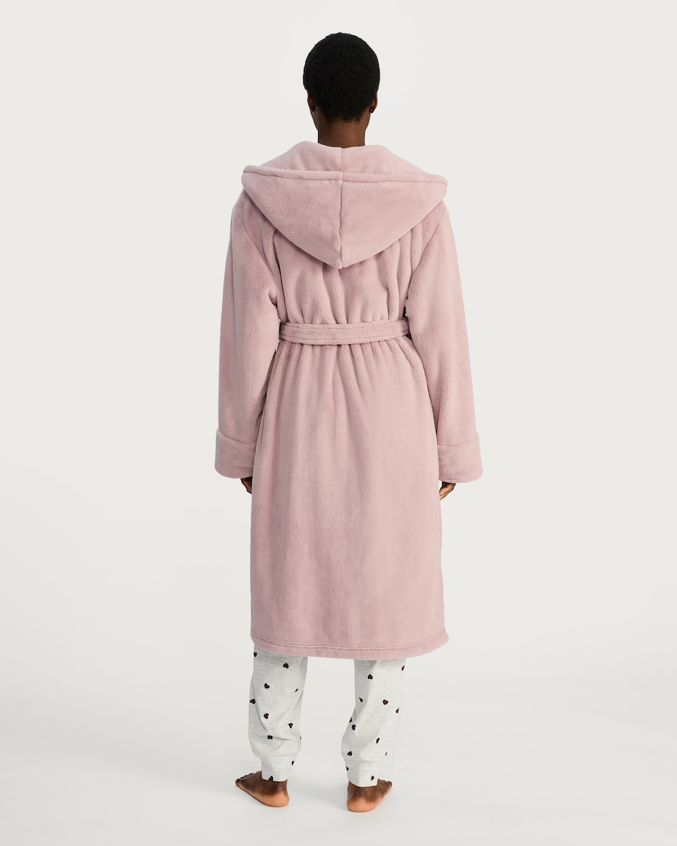 image 1 of F&F Hooded Dressing Gown in Pink