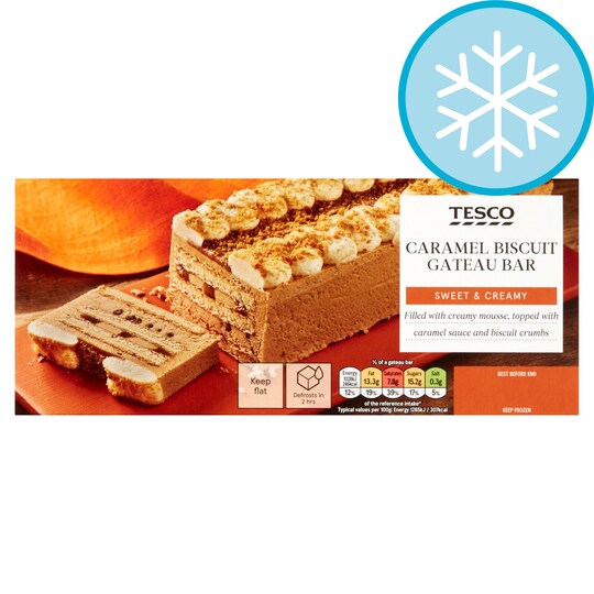 Tesco Caramel Biscuit Gateau Bar 400G Tesco Groceries