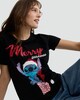 image 2 of Disney Stitch Merry Stitchmas Slogan Pure Cotton T-Shirt in Black