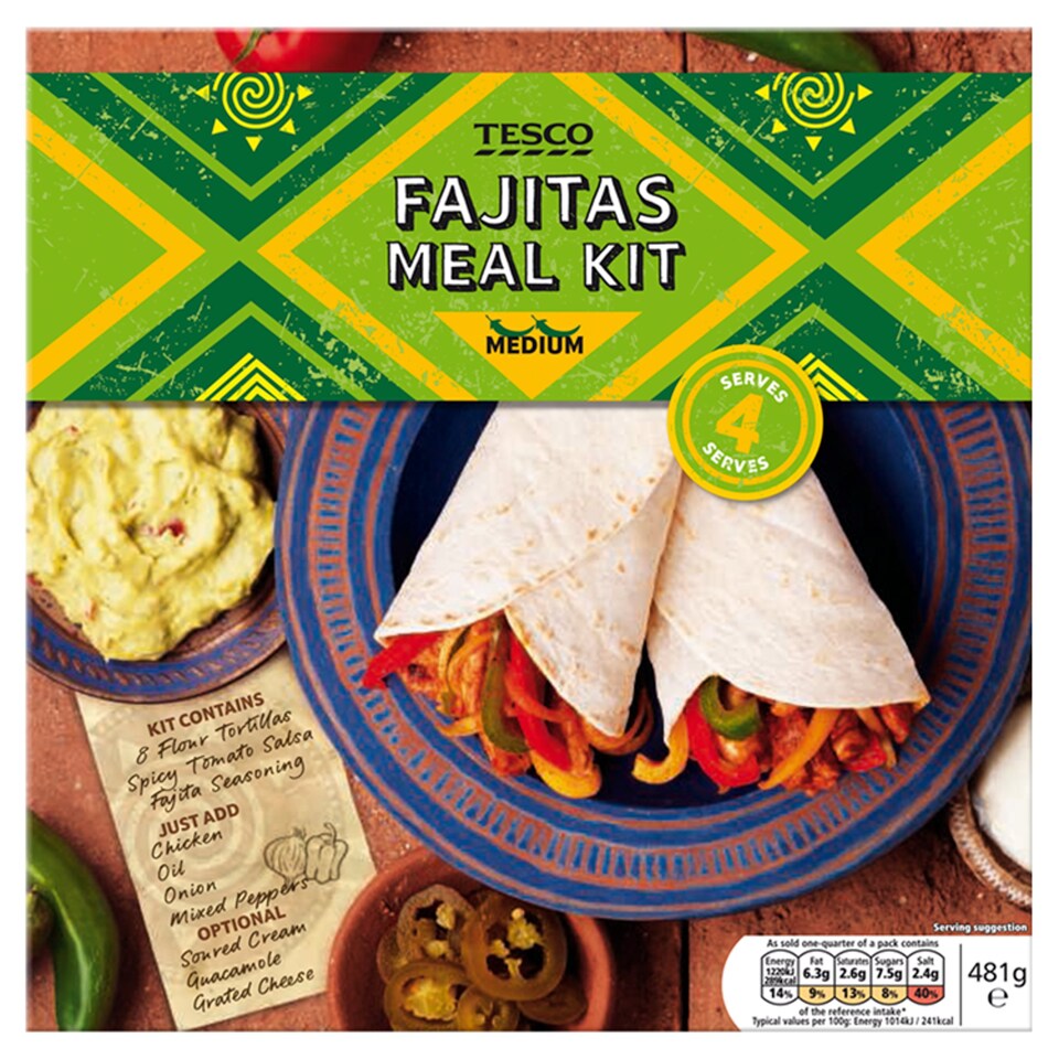 Tesco Fajita Meal Kit 481G