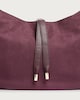 image 2 of SACHA Faux Suede Tie Detail Shoulder Bag in Burgundy