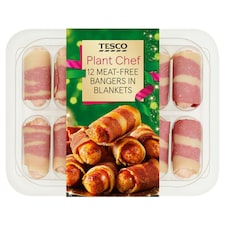 Tesco Plant Chef 12 Meat Free Bangers In Blankets 250g