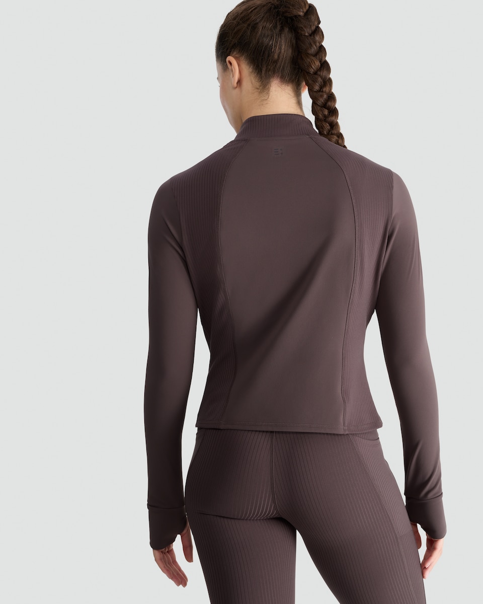 image 1 of F&F Active Zip Through Quick Dry Jacket in Brown