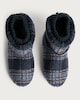 image 2 of F&F Fleece Check Print Boot Slippers in Navy