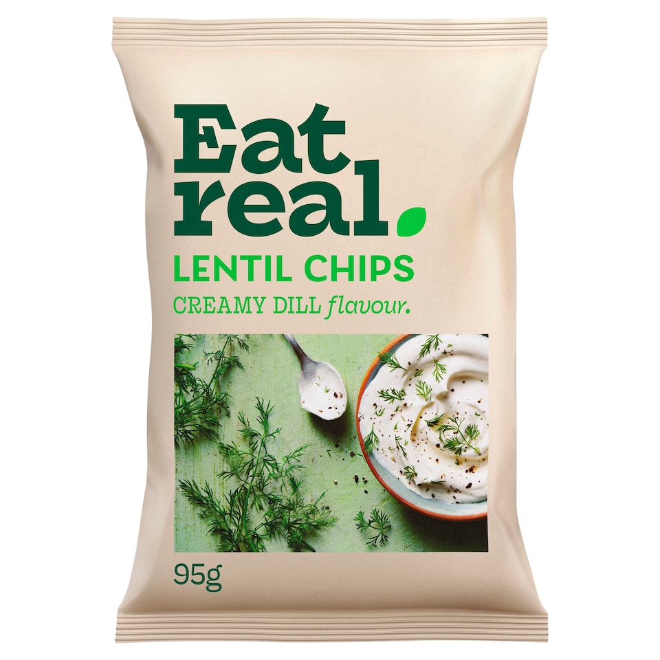 Eat Real Lentil Chips Creamy Dill 95G