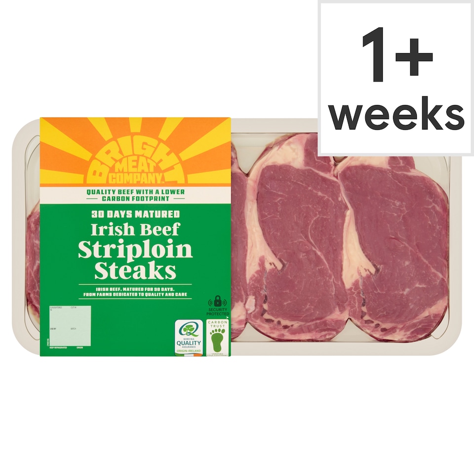 BRIGHT MEAT COMPANY 30 Days Matured Irish Beef Striploin Steaks 600g