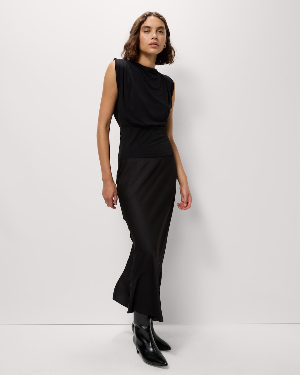image 1 of F&F Pintuck Sleeveless Top in Black