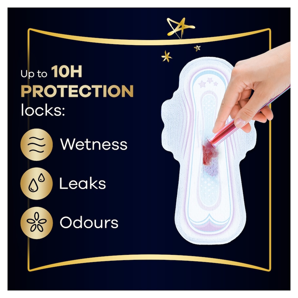 image 1 of Always Ultra Secure Night Size 4 Sanitary Towels with Wings 8 Pack