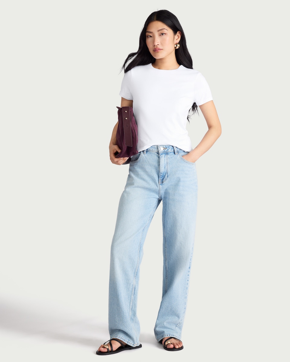 image 1 of F&F Polyamide Short Sleeved T-Shirt in White