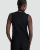 image 3 of F&F Crinkle Textured Button Front Sleeveless Co-ord Top in Black