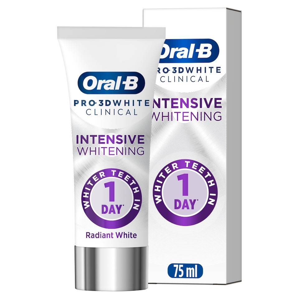 image 1 of Oral-B 3D White Clinical Intensive Whitening Radiant White 75ml