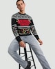 image 1 of Stranger Things Knitted Christmas Jumper in Black