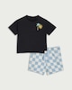 image 1 of F&F Baby 2-Piece Pure Cotton Club du Soleil T-Shirt and Shorts Set in Black