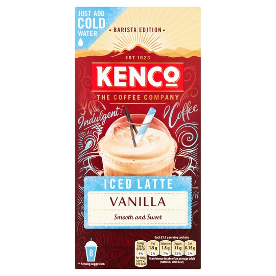 Kenco Barista Edition Iced Latte Vanilla 8X21.3G Tesco Groceries