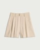 image 4 of F&F Pleated Utility Shorts in Beige