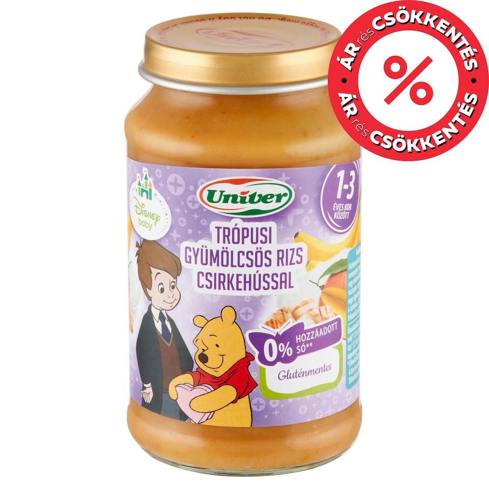 Univer trópusi gyümölcsös rizs csirkehússal bébiétel, 12 hónapos kortól 220 g