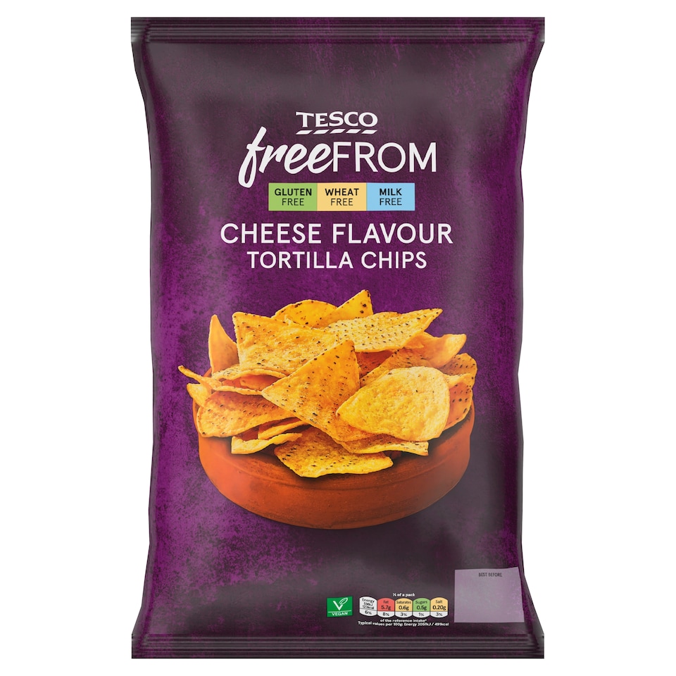 Tesco Free From Nacho Cheese Tortilla Chips 200g