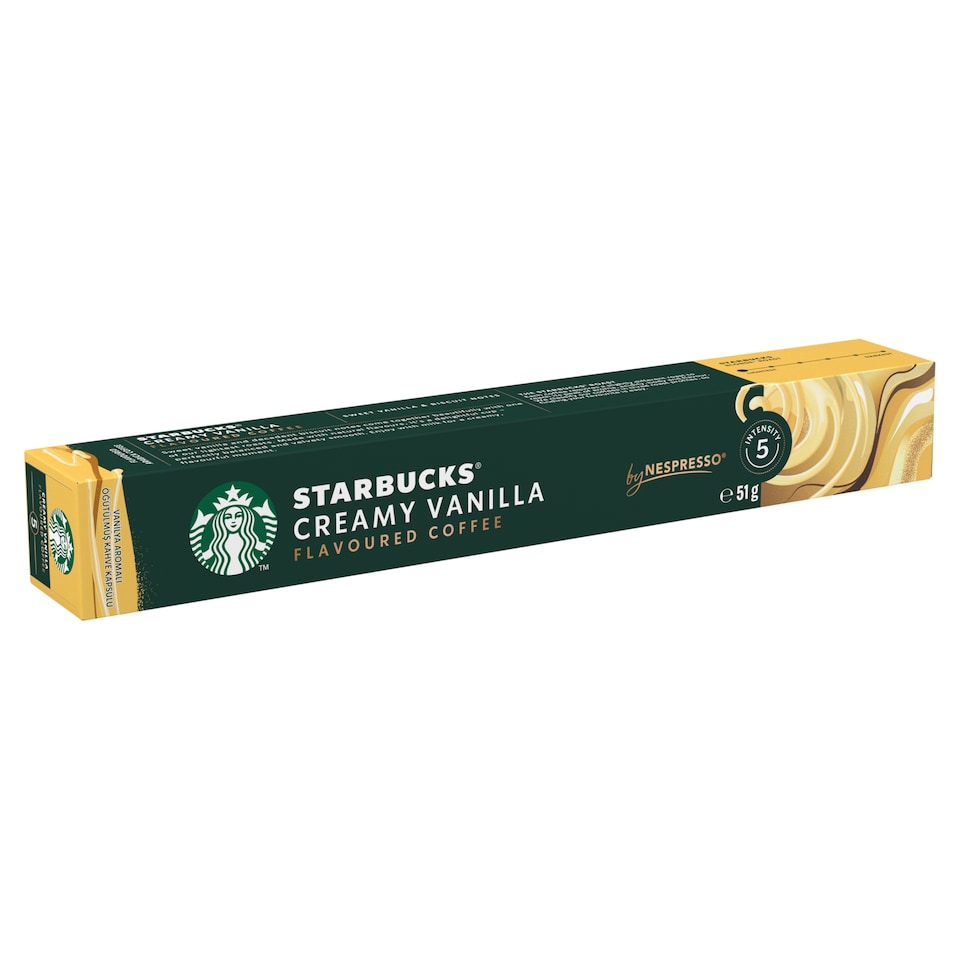 image 1 of Starbucks by Nespresso Creamy Vanilla Flavoured Ground Roasted Coffee 10 Capsules 51 g
