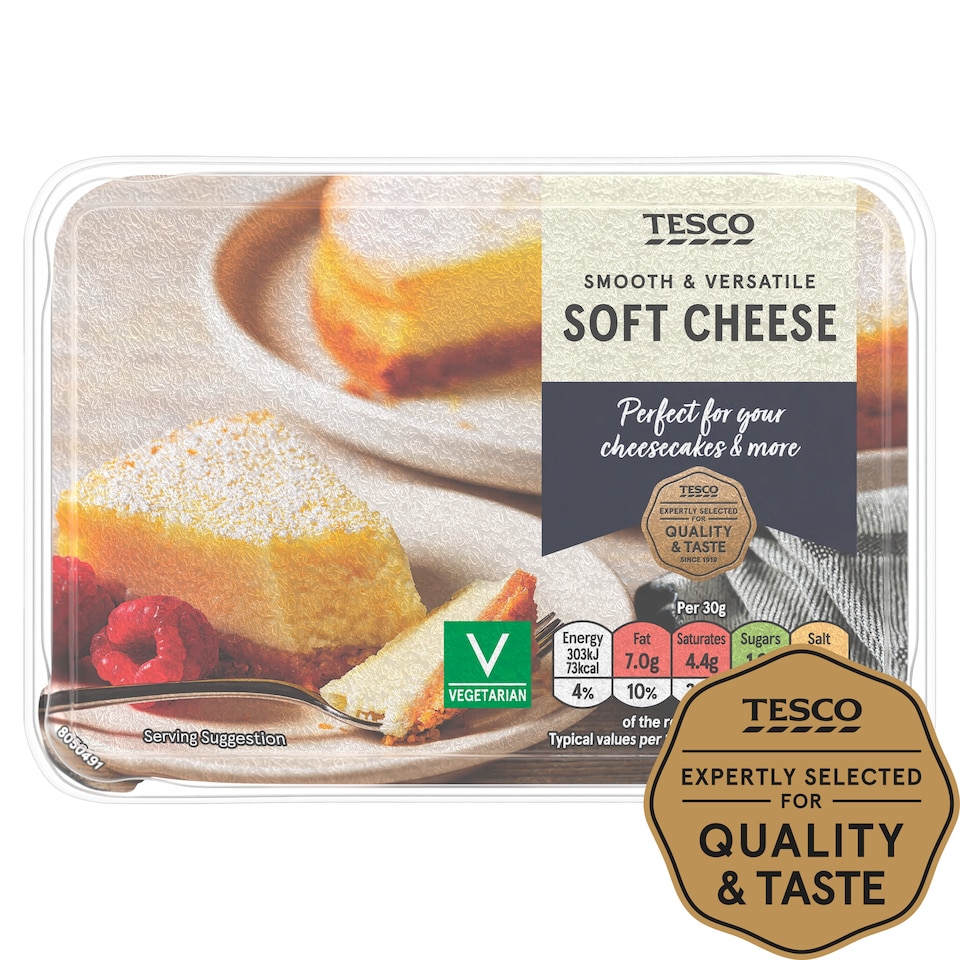Tesco Soft Cheese Plain Full Fat 200G