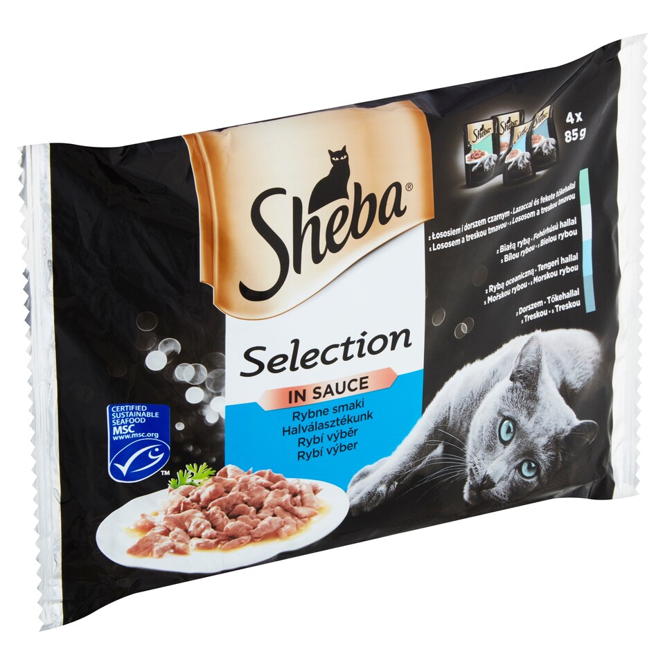 Obrázek 1 pro produkt Sheba Selection in Sauce rybí výběr ve šťávě 4 x 85g (340g)