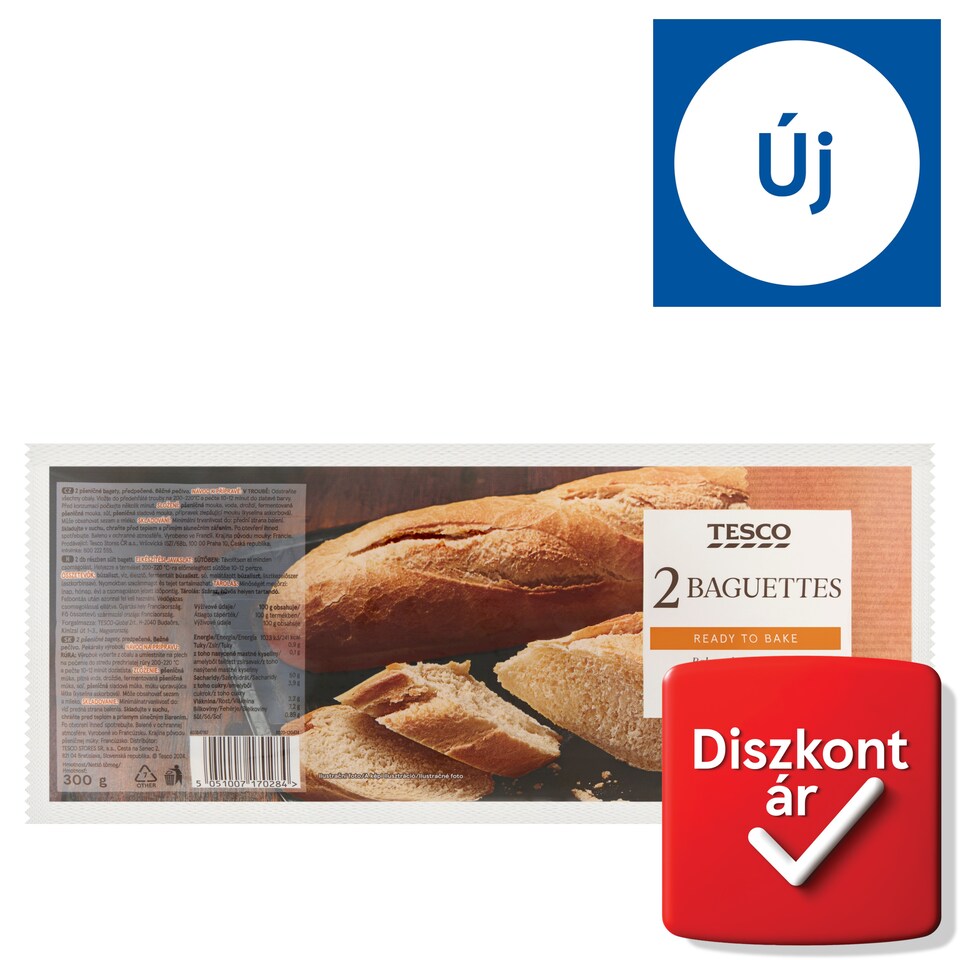 Tesco részben sült bagett 2 db 300 g