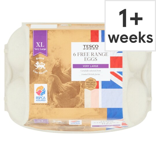 Tesco Free Range Eggs Very Large 6 Pack Tesco Groceries