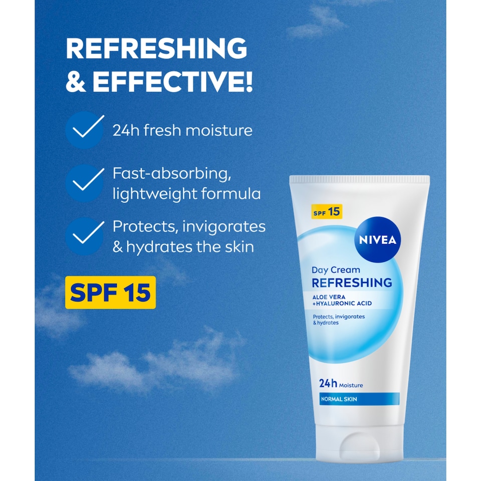 image 1 of NIVEA Refreshing Day Cream Moisturiser SPF15 Normal Skin 50ml