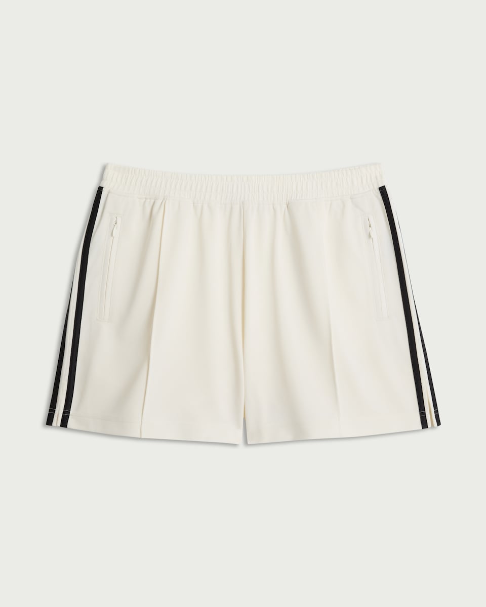 image 1 of F&F Active AFTERCLASS Side Stripe Shorts in Cream
