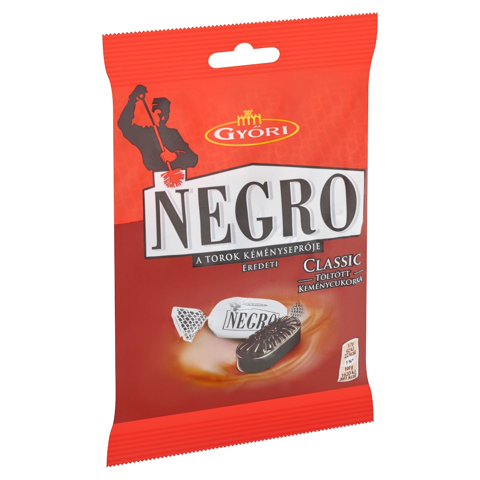 Győri Negro Classic mentol-ánizs ízű töltött keménycukorka 79 g