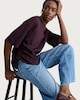 image 1 of F&F Pure Cotton Ruched Side T-Shirt in Purple
