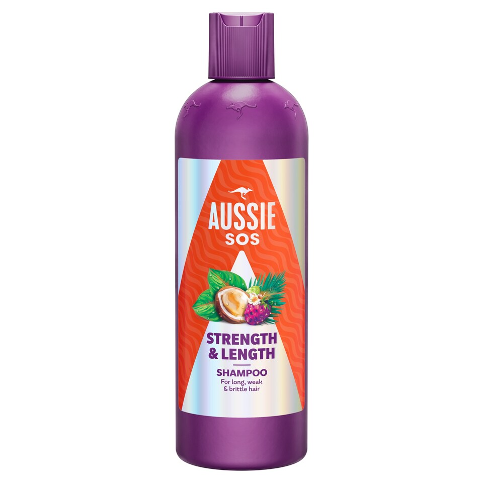 image 1 of Aussie SOS Strength & Length Shampoo 300ml for Long, Weak and Brittle Hair
