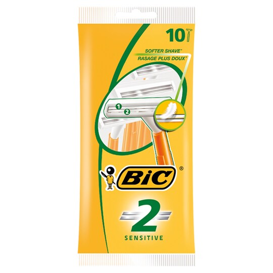 Bic 2 Sensitive Disposable Razor 10'S Tesco Groceries
