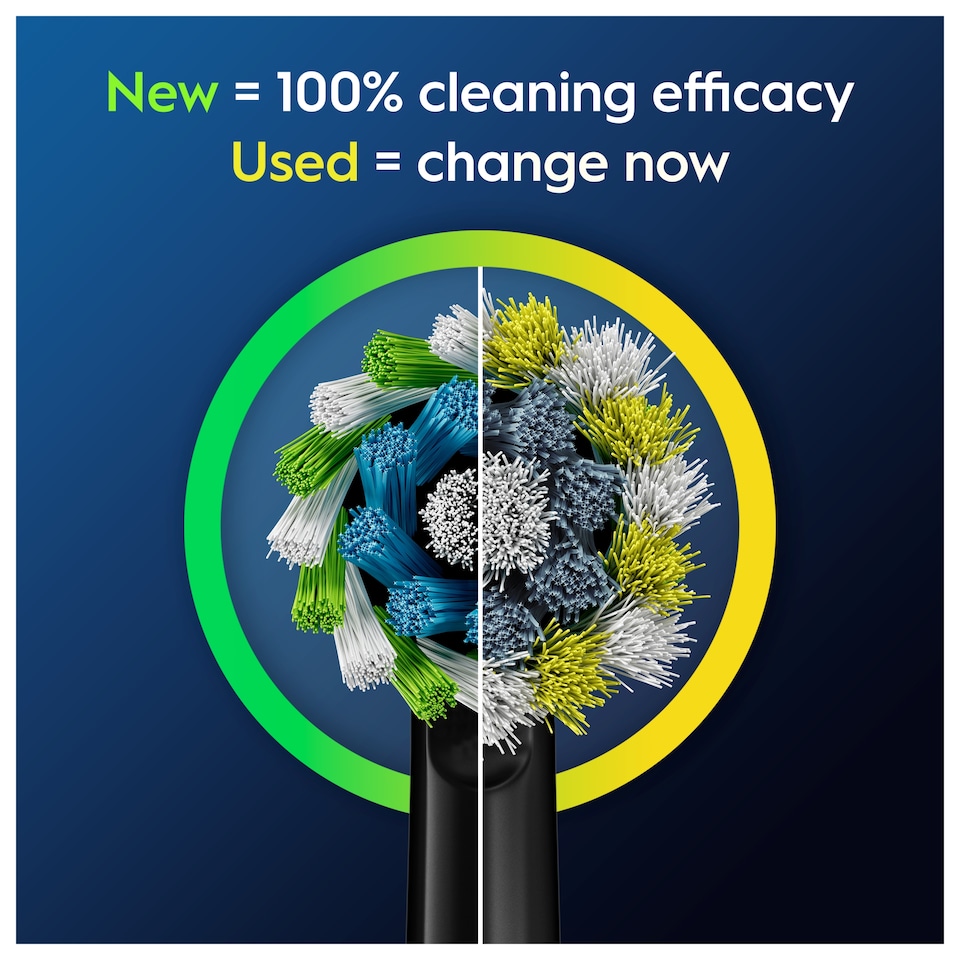 image 1 of Oral-B Pro Cross Action Black Electric Toothbrush Heads 8 Pack