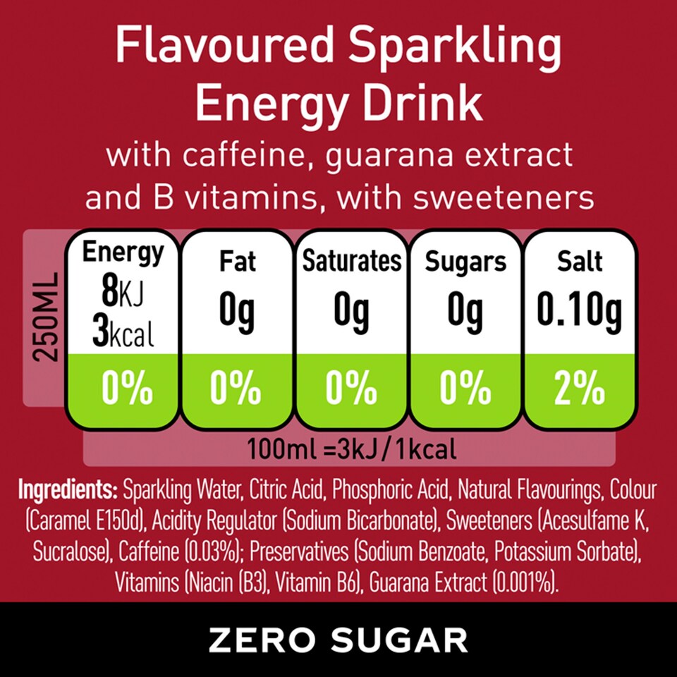 image 1 of Coca Cola Energy Zero Sugar 250Ml