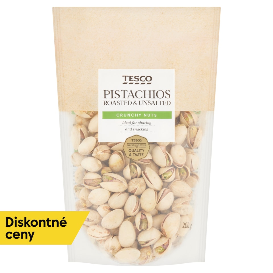Tesco Pistácie pražené nesolené 200 g