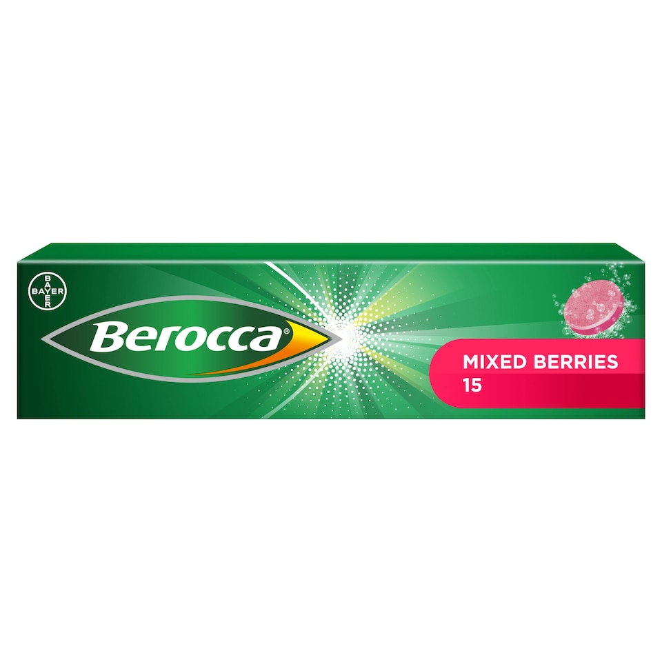 Berocca Mixed Berries Effervescent Vitamin Energy Tablets 15s