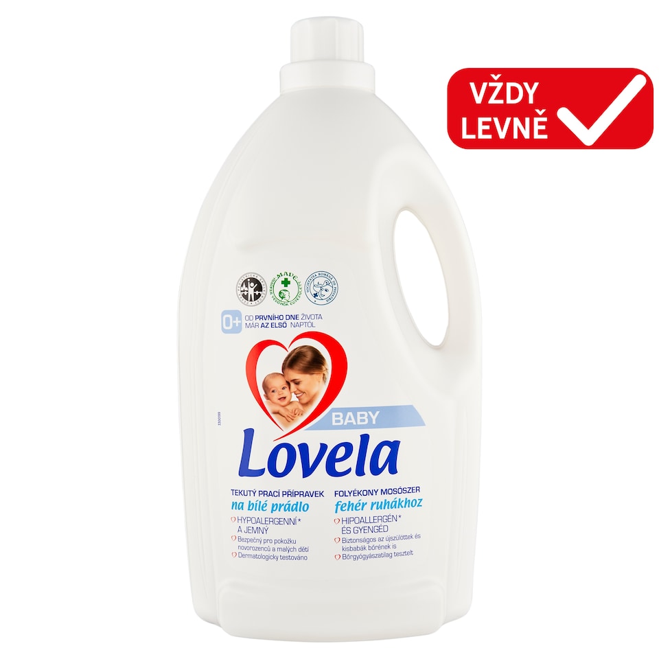 Obrázek 1 pro produkt Lovela Baby Tekutý prací přípravek na bílé prádlo 50 praní 4,5l