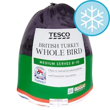 Tesco Frozen Medium Basted Whole Turkey Bird 3.9Kg - 5.2kg