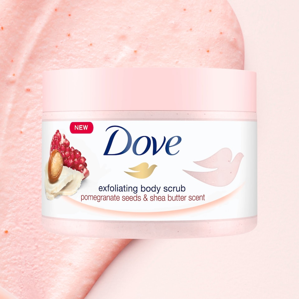 image 1 of Dove Pomegranate Seed & Shea Butter Exfoliating Body Scrub 225ml