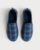 image 2 of F&F Check Print Closed Back Slippers in Navy