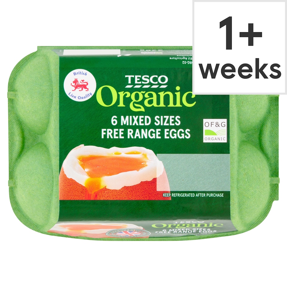 Tesco Mixed Sized Organic Eggs 6 Pack