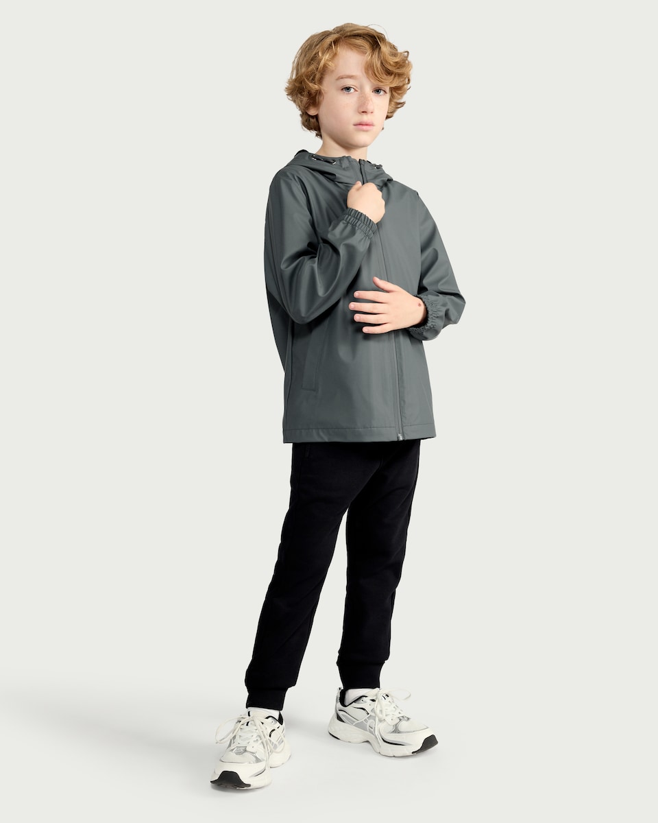 image 1 of F&F Boys Hooded Raincoat in Grey