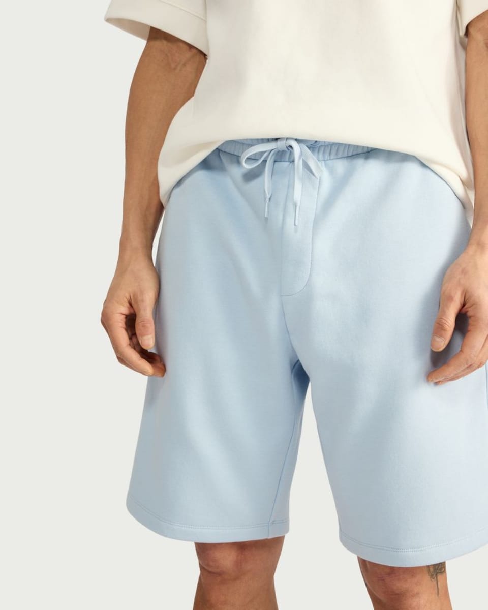 image 1 of F&F Active EVERYHOUR Cotton Rich Drawstring Shorts in Blue